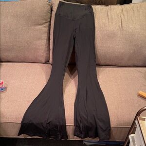 Aerie Black Super Flared Crossover Leggings